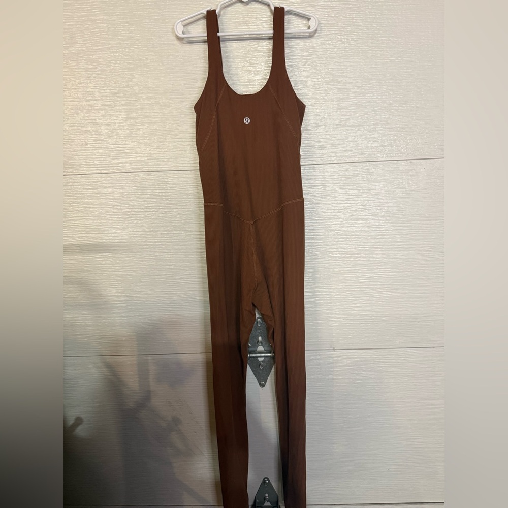LULULEMON ALIGN RIBBED BODYSUIT 25” ROASTED BROWN SIZE 2 - Picture 3 of 6